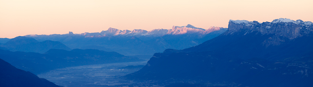 Vue sur la vallée de l'Isère et Grenoble